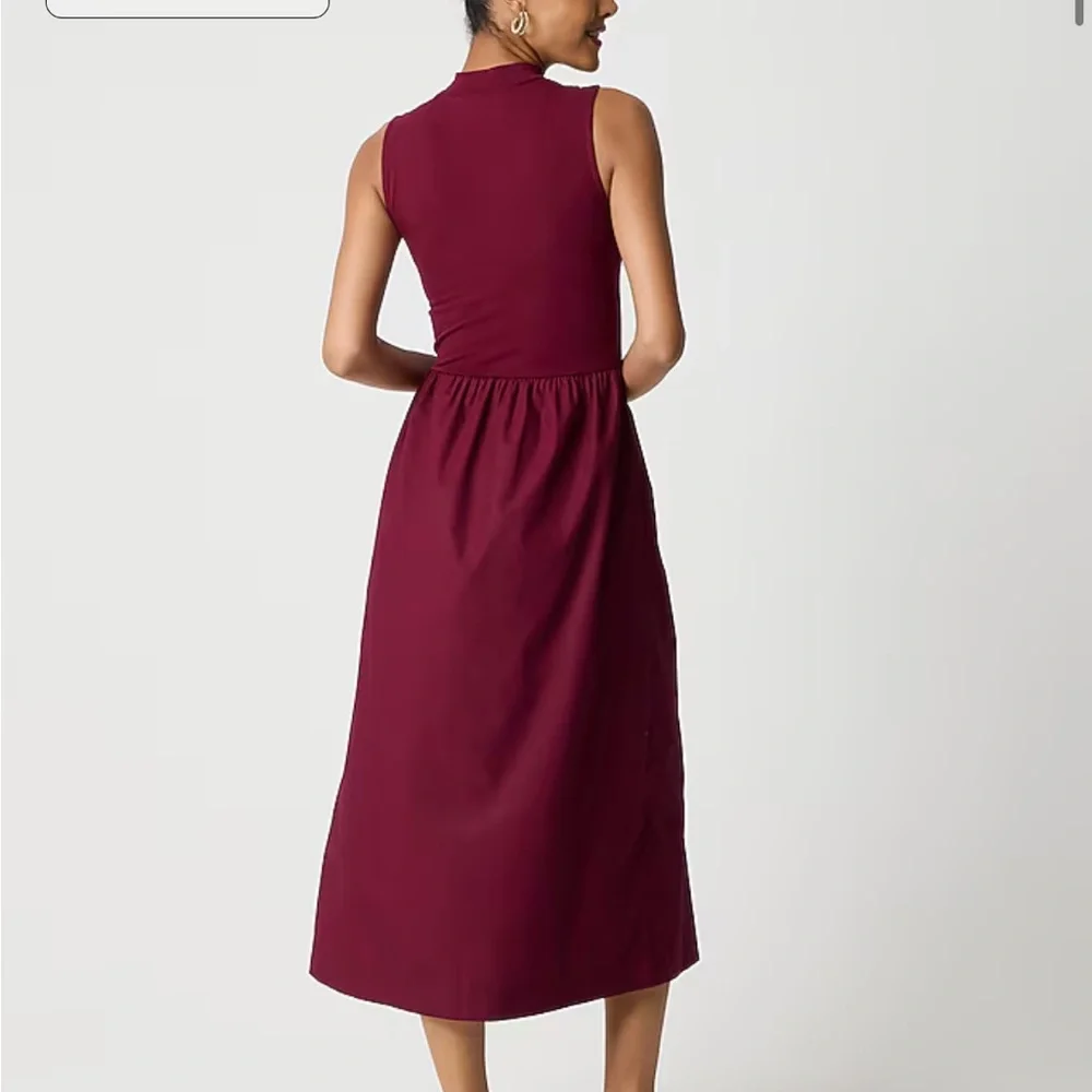NWOT J.Crew Burgundy Sleeveless Midi Dress - Picture 3 of 4